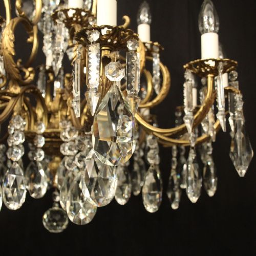 FRENCH 19 LIGHT GILDED CRYSTAL ANTIQUE CHANDELIER - ADDITIONAL PHOTO 5