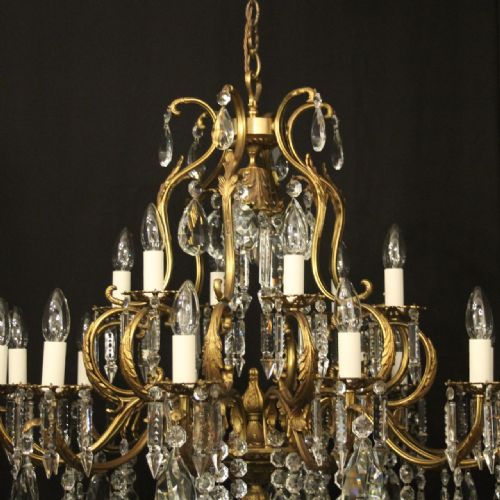 FRENCH 19 LIGHT GILDED CRYSTAL ANTIQUE CHANDELIER - ADDITIONAL PHOTO 7