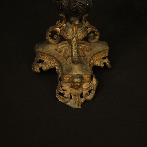 FRENCH PAIR OF TRIPLE ARM ANTIQUE CANDELABRAS - ADDITIONAL PHOTO 7