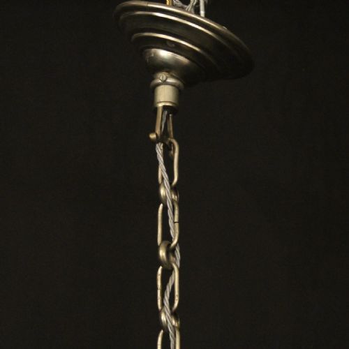 FRENCH SILVER GILDED CRYSTAL 9 LIGHT ANTIQUE CHANDELIER - ADDITIONAL PHOTO 9