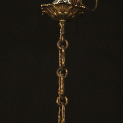 FRENCH GILDED BRONZE 12 LIGHT ANTIQUE CHANDELIER - ADDITIONAL PHOTO 9