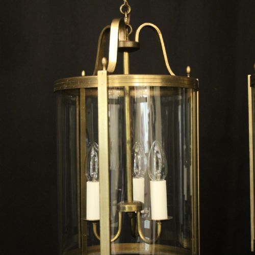 FRENCH PAIR OF GILDED CONVEX ANTIQUE LANTERNS - ADDITIONAL PHOTO 4