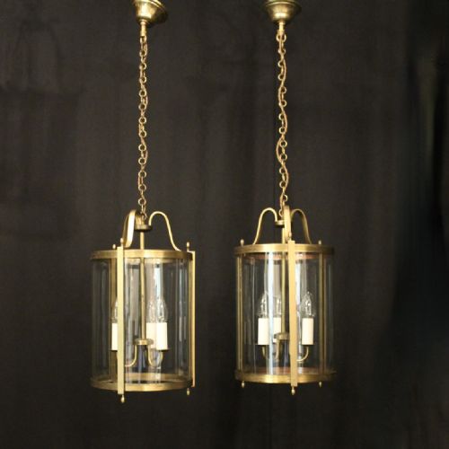 FRENCH PAIR OF GILDED CONVEX ANTIQUE LANTERNS - ADDITIONAL PHOTO 8