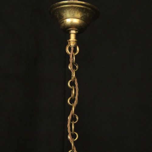 FRENCH PAIR OF GILDED CONVEX ANTIQUE LANTERNS - ADDITIONAL PHOTO 9