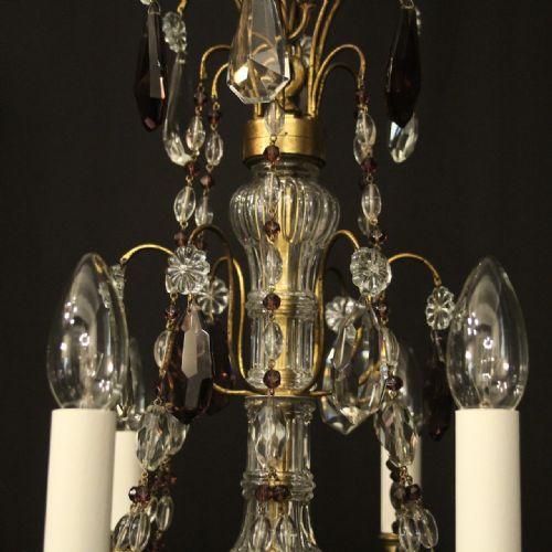 FRENCH GILDED CRYSTAL 6 LIGHT ANTIQUE CHANDELIER - ADDITIONAL PHOTO 8
