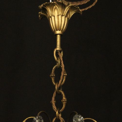 FRENCH GILDED CRYSTAL 6 LIGHT ANTIQUE CHANDELIER - ADDITIONAL PHOTO 9