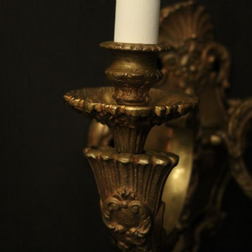 FRENCH PAIR OF GILDED BRONZE ANTIQUE WALL LIGHTS795 - ADDITIONAL PHOTO 7