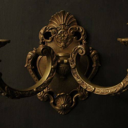 FRENCH PAIR OF GILDED BRONZE ANTIQUE WALL LIGHTS795 - ADDITIONAL PHOTO 8