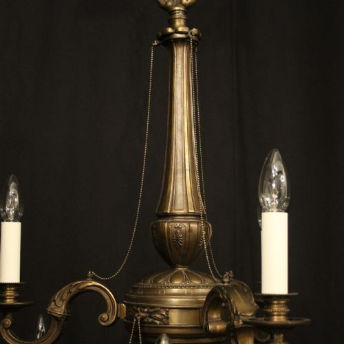 FRENCH BRONZE 9 LIGHT DOUBLE TIERED ANTIQUE CHANDELIER - ADDITIONAL PHOTO 6