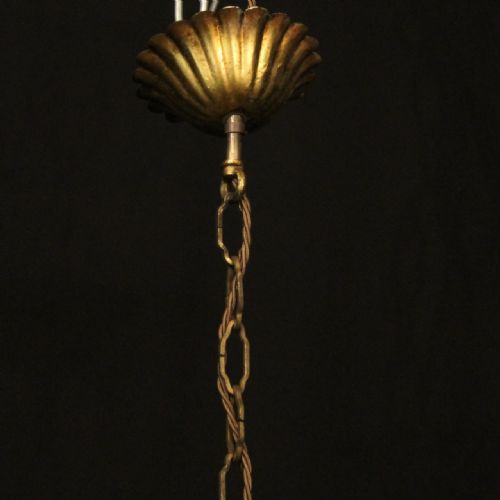 FRENCH GILDED CRYSTAL 4 LIGHT LEAF CHANDELIER - ADDITIONAL PHOTO 9