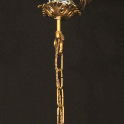 FRENCH GILDED CRYSTAL 6 LIGHT ANTIQUE CHANDELIER - ADDITIONAL PHOTO 9