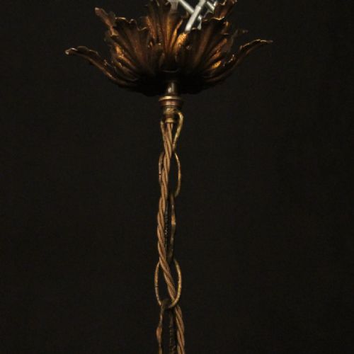 FRENCH FLORAL TOLEWARE FIVE LIGHT CHANDELIER - ADDITIONAL PHOTO 9
