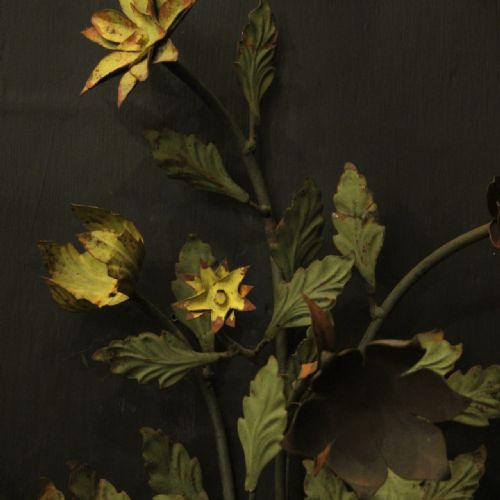 FRENCH PAIR OF TOLEWARE FLORAL WALL LIGHTS - ADDITIONAL PHOTO 9
