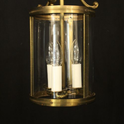 FRENCH GILDED CONVEX HALL ANTIQUE LANTERN - ADDITIONAL PHOTO 2