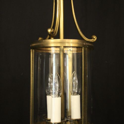 FRENCH GILDED CONVEX HALL ANTIQUE LANTERN - ADDITIONAL PHOTO 3