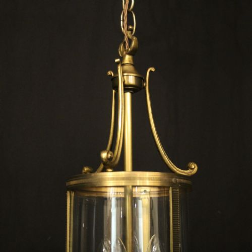 FRENCH GILDED CONVEX HALL ANTIQUE LANTERN - ADDITIONAL PHOTO 4