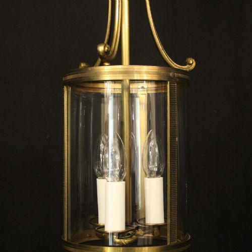 FRENCH GILDED CONVEX HALL ANTIQUE LANTERN - ADDITIONAL PHOTO 5