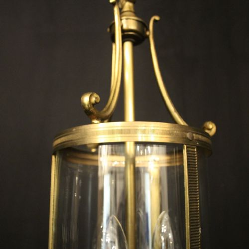 FRENCH GILDED CONVEX HALL ANTIQUE LANTERN - ADDITIONAL PHOTO 6