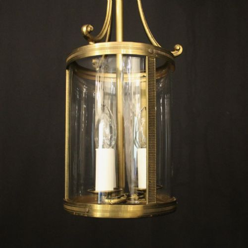 FRENCH GILDED CONVEX HALL ANTIQUE LANTERN - ADDITIONAL PHOTO 7