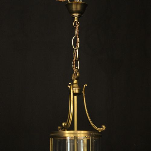 FRENCH GILDED CONVEX HALL ANTIQUE LANTERN - ADDITIONAL PHOTO 8