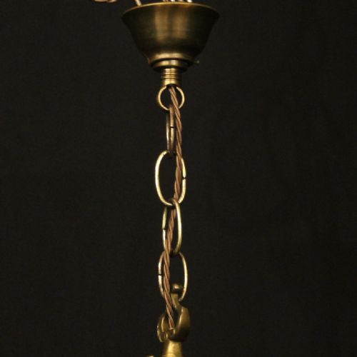 FRENCH GILDED CONVEX HALL ANTIQUE LANTERN - ADDITIONAL PHOTO 9