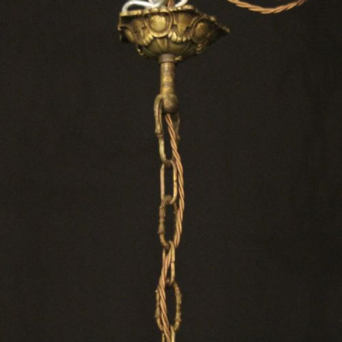 FRENCH GILDED CRYSTAL 6 LIGHT ANTIQUE CHANDELIER - ADDITIONAL PHOTO 9