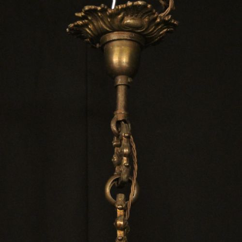 FRENCH PAIR BRONZE 8 LIGHT ANTIQUE CHANDELIERS - ADDITIONAL PHOTO 9