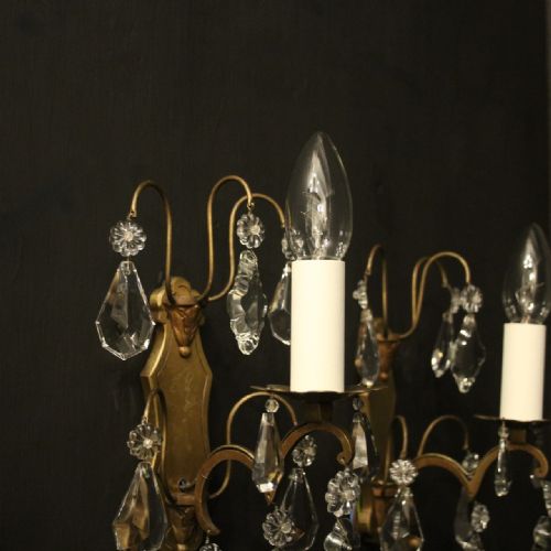FRENCH GILDED TWIN ARM ANTIQUE WALL LIGHTS - ADDITIONAL PHOTO 6