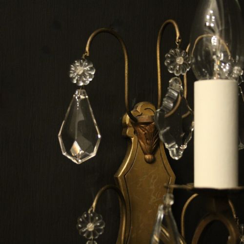 FRENCH GILDED TWIN ARM ANTIQUE WALL LIGHTS - ADDITIONAL PHOTO 7