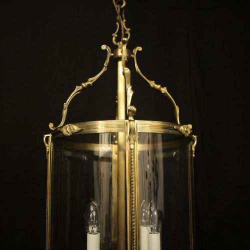 FRENCH LARGE GILDED BRONZE CONVEX HALL LANTERN - ADDITIONAL PHOTO 3