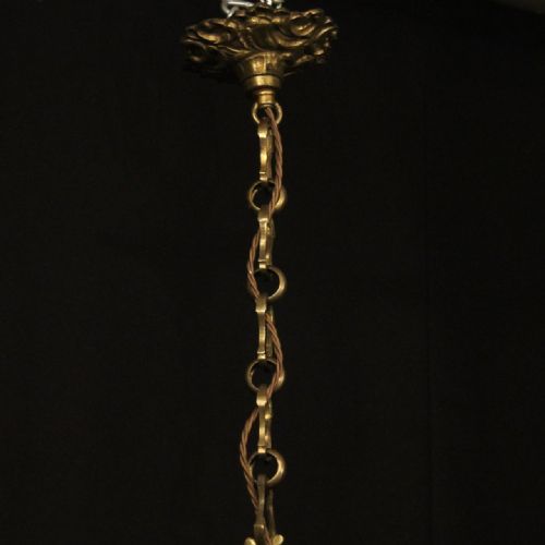 FRENCH LARGE GILDED BRONZE CONVEX HALL LANTERN - ADDITIONAL PHOTO 9