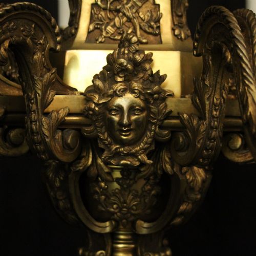 FRENCH QUALITY GILDED BRONZE 8 LIGHT ANTIQUE CHANDELIER - ADDITIONAL PHOTO 5