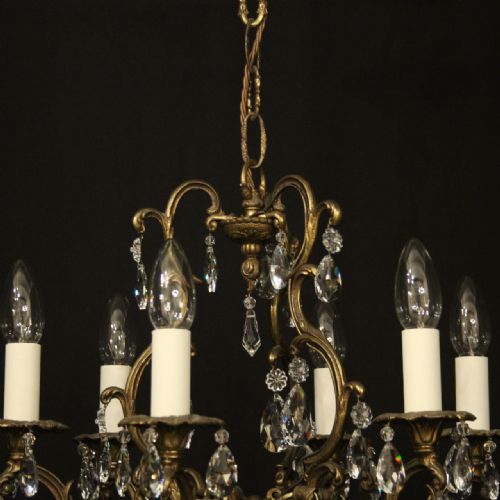 FRENCH GILDED CRYSTAL 6 LIGHT CHANDELIER - ADDITIONAL PHOTO 1