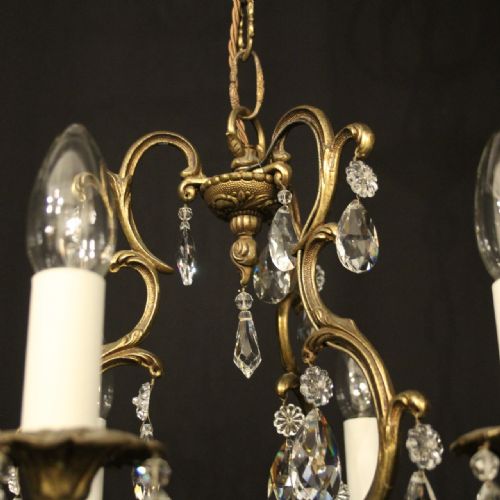 FRENCH GILDED CRYSTAL 6 LIGHT CHANDELIER - ADDITIONAL PHOTO 6