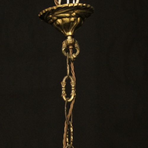 FRENCH GILDED CRYSTAL 6 LIGHT CHANDELIER - ADDITIONAL PHOTO 9