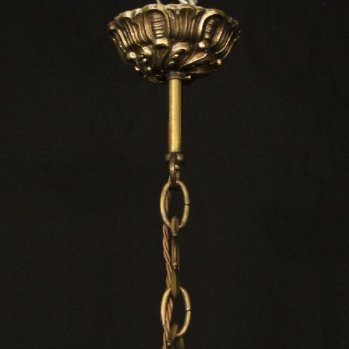 FRENCH GILDED BRASS CRYSTAL 8 LIGHT ANTIQUE CHANDELIER - ADDITIONAL PHOTO 9