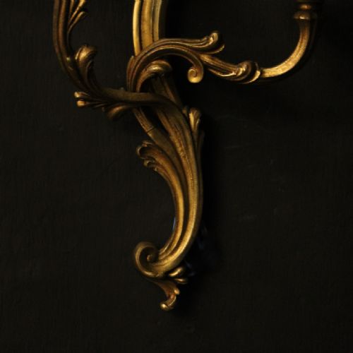 FRENCH SET OF 3 TWIN ARM GILDED ANTIQUE WALL LIGHTS - ADDITIONAL PHOTO 8