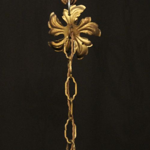 FRENCH 6 LIGHT GILTWOOD ANTIQUE CHANDELIER - ADDITIONAL PHOTO 9