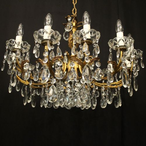 FRENCH GILDED CRYSTAL 12 LIGHT ANTIQUE CHANDELIER - ADDITIONAL PHOTO 2