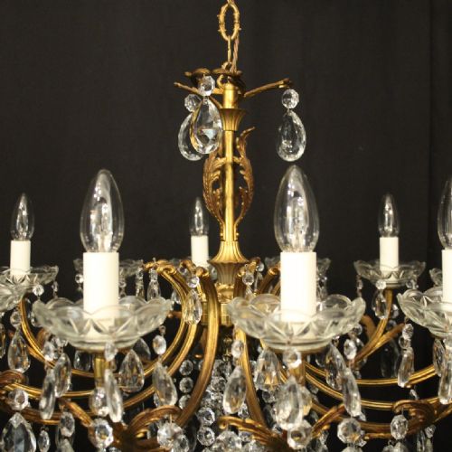 FRENCH GILDED CRYSTAL 12 LIGHT ANTIQUE CHANDELIER - ADDITIONAL PHOTO 7