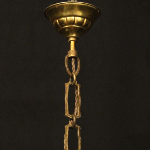 FRENCH GILDED 8 LIGHT ANTIQUE CHANDELIER - ADDITIONAL PHOTO 9