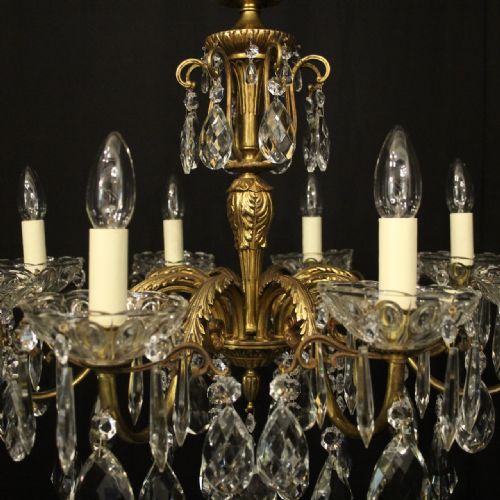 FRENCH GILDED BRONZE CRYSTAL 8 LIGHT ANTIQUE CHANDELIER - ADDITIONAL PHOTO 8