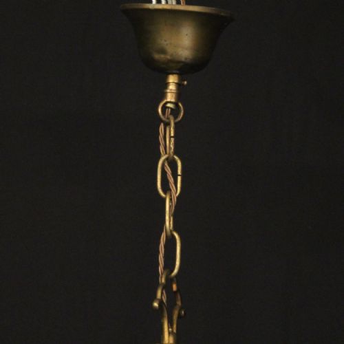 FRENCH EMPIRE GILDED BRASS 8 LIGHT CHANDELIER - ADDITIONAL PHOTO 9