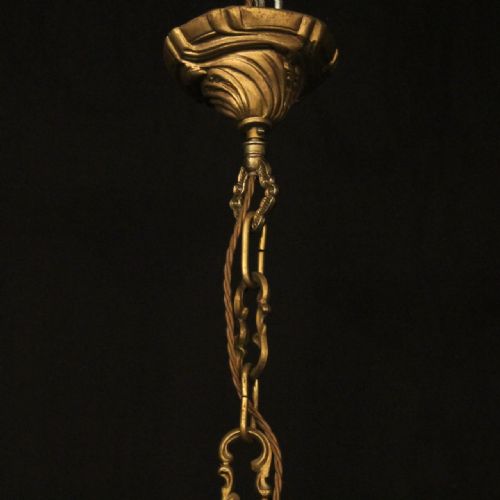 FRENCH GILDED 12 LIGHT ANTIQUE CRYSTAL CHANDELIER - ADDITIONAL PHOTO 9