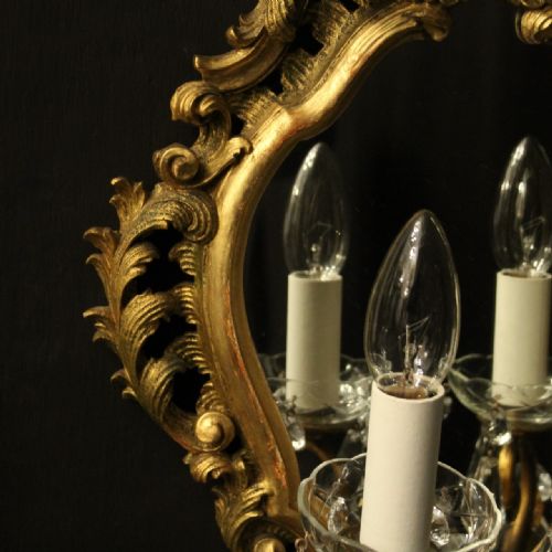 FRENCH PAIR OF GILDED BRASS GILTWOOD TWIN ARM GIRANDOLES - ADDITIONAL PHOTO 8