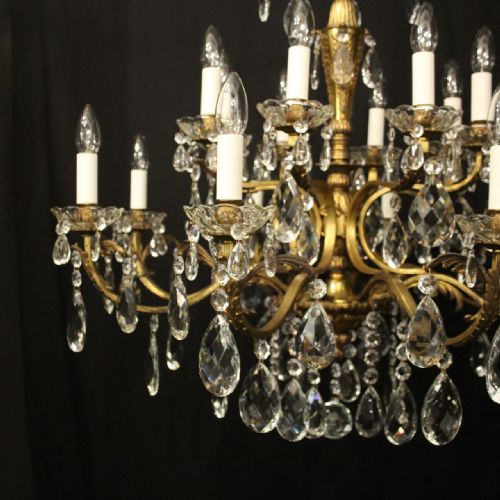 FRENCH GILDED BRONZE 16 LIGHT ANTIQUE CHANDELIER - ADDITIONAL PHOTO 1