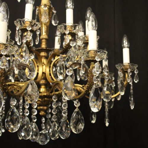 FRENCH GILDED BRONZE 16 LIGHT ANTIQUE CHANDELIER - ADDITIONAL PHOTO 2