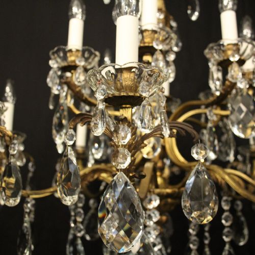 FRENCH GILDED BRONZE 16 LIGHT ANTIQUE CHANDELIER - ADDITIONAL PHOTO 3