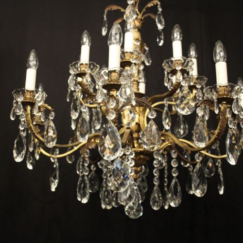 FRENCH GILDED BRONZE 16 LIGHT ANTIQUE CHANDELIER - ADDITIONAL PHOTO 4