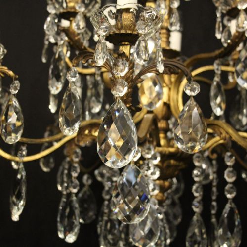 FRENCH GILDED BRONZE 16 LIGHT ANTIQUE CHANDELIER - ADDITIONAL PHOTO 5
